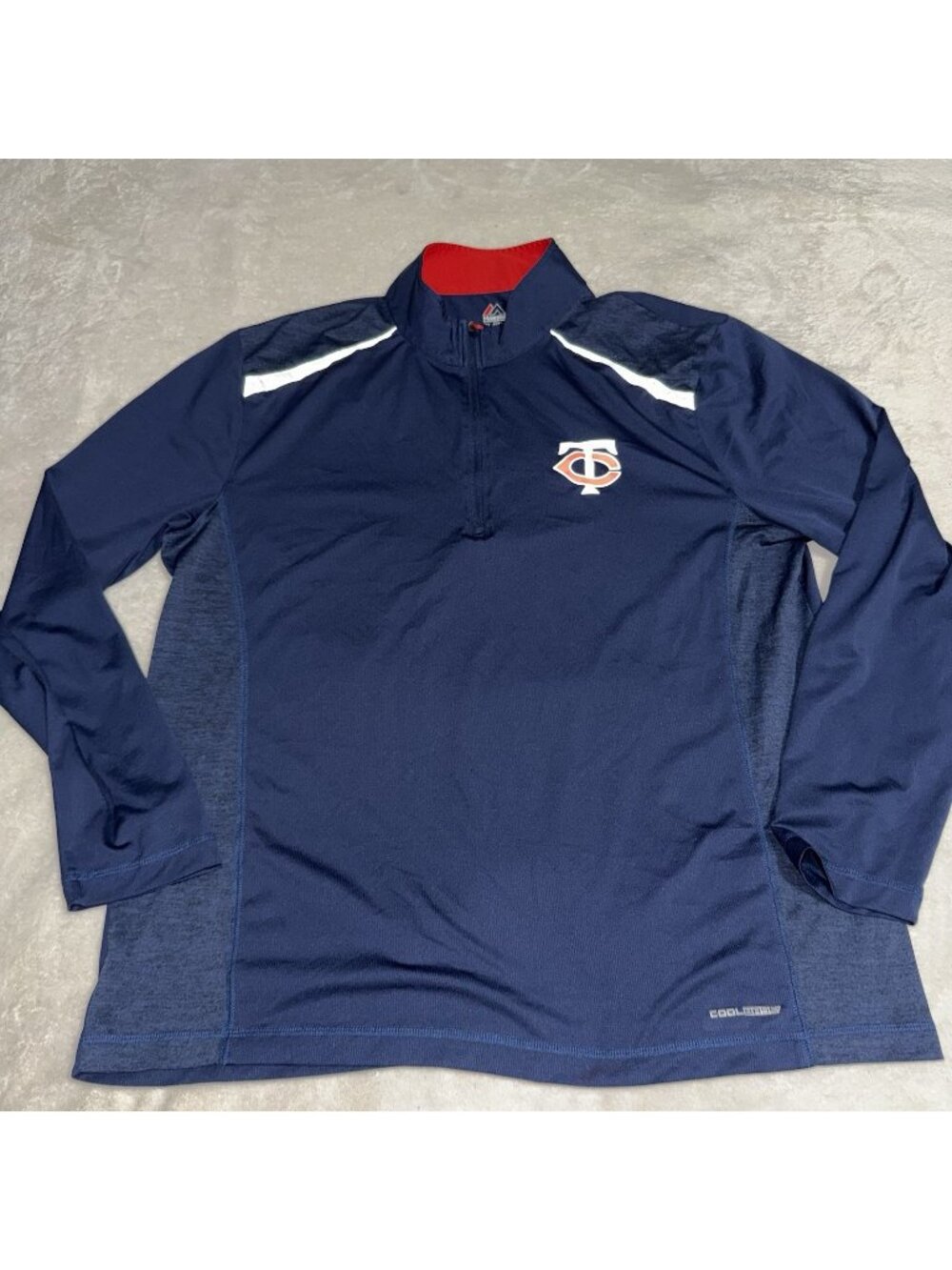 Minnesota Twins Majestic Cool Base Mens XL 1/4 Zip Pullover MLB Navy